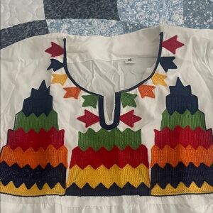 Colorful Embroidered Women's Top